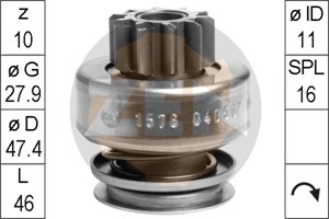 Frihjulsväxel, startmotor, CITROËN,DS,FIAT,LANCIA,MITSUBISHI,PEUGEOT,VW