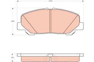 Bromsbeläggsats, Framaxel, TOYOTA ALPHARD / VELLFIRE, PREVIA III, 04465-28520