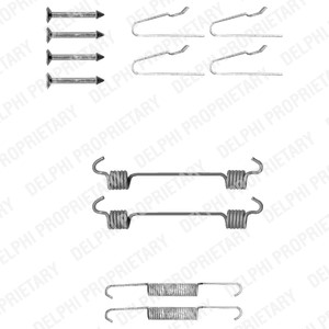 Tillbehörssats, bromsbackar, parkeringsbroms, Bakaxel, CHRYSLER,FORD USA,LANCIA,MERCEDES-BENZ