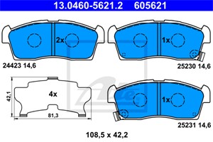 Bromsbeläggsats, Framaxel, CITROËN C-ZERO, MITSUBISHI i, PEUGEOT ION, SUZUKI ALTO VI, 16 062 256 80, 16 102 756 80, 4605A340, 4605A954,