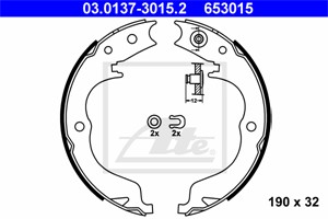Bromsbackar, sats, Bakaxel, CITROËN,MITSUBISHI,PEUGEOT,SUBARU, 26694FG010, 26694YC000, 4241 N6, 4800A001, MN161157