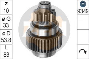 Frihjulsväxel, startmotor