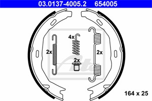 Bromsbackar, sats, Bakaxel, MERCEDES-BENZ, 004 420 86 20, A 004 420 86 20