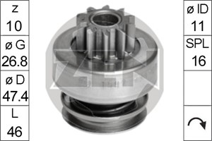 Frihjulsväxel, startmotor, FORD FIESTA V, FUSION, MAZDA 121 III, 2, VOLVO C30, S40 II, V50