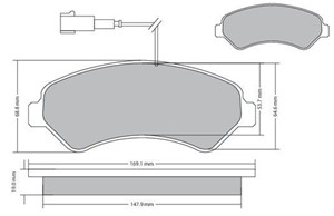 Bromsbeläggsats, Framaxel, CITROËN,FIAT,PEUGEOT, 1607878780, 1607878980, 1612433780, 4254.64