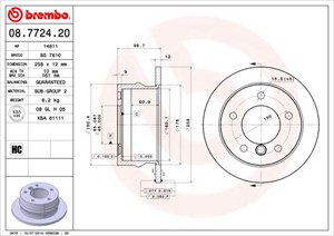 Bromsskiva, MERCEDES-BENZ,VW, 2D0615601C, 9014230812, 9014231012, A9014230812, A9014231012