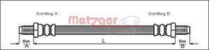 Bromsslang, Höger fram, Vänster fram, ALFA ROMEO 75, 90, ALFETTA, GIULIETTA, GTV, DAIMLER 2.8 - 5.3, JAGUAR XJ, 116584554400, 60522545