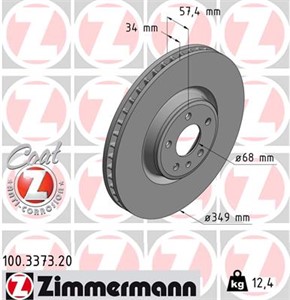 Bromsskiva, Framaxel, AUDI A4 Allroad B9, A4 B9, A4 B9 Avant, A5, A5 Cabriolet, A5 Sportback, A8 D5, Q5, Q7, VW TOUAREG, 4M0 615 301 AB,
