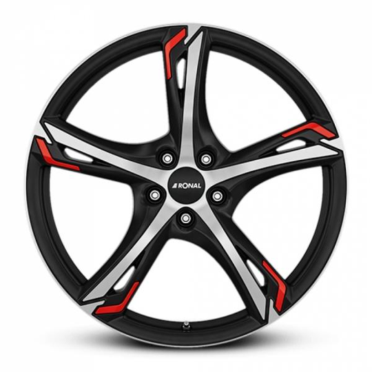 Ronal R62 Red Jet Black Matt Front Cut 7,5/18 5/100 ET45 B68