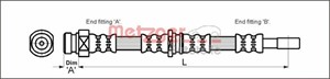Bromsslang, framaxel höger, framaxel vänster, Höger fram, Vänster fram, MITSUBISHI,VOLVO, 30862414, 308624147, 308708809, M862414, MB950