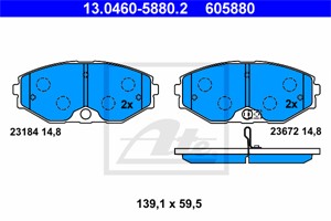 Bromsbeläggsats, Framaxel, NISSAN CEFIRO Sedan III, MAXIMA / MAXIMA QX V, 41060-3Y690, D1060-3Y690