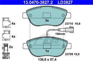 Bromsbeläggsats, Framaxel, ABARTH,FIAT,LANCIA,OPEL,VAUXHALL, 16 05 157, 16 05 181, 4254 08, 51928528, 71770122, 77363958, 77364473, 7736