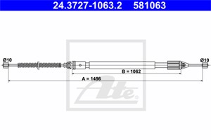 Vajer, parkeringsbroms, Bak, RENAULT MEGANE Classic I, MEGANE Grandtour I, Megane Kombi van I, 77 00 421 024