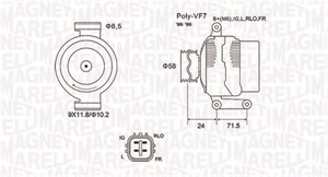 Generator, LEXUS IS II, TOYOTA AVENSIS Kombi, AVENSIS Sedan, COROLLA Verso, RAV 4 III, VERSO, 270600G021, 270600R080, 2706026030