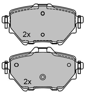 Bromsbeläggsats, Bakaxel, CITROËN,OPEL,PEUGEOT,VAUXHALL, 16 090 006 80