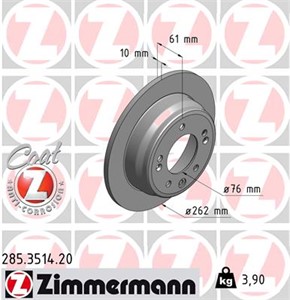 Bromsskiva, Bakaxel, HYUNDAI i30, i30 Kombi, ix35, KIA CEE'D Halvkombi, CEE'D SW, PRO CEE'D, SPORTAGE III, 58411-1H100, 584111H300, 5841
