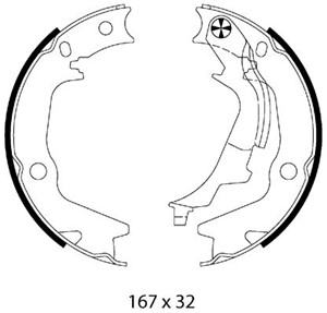 Bromsbackar, sats, Bakaxel, HYUNDAI i20 I, 58350-1JA30