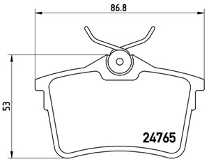 Bromsbeläggsats, Bakaxel, CITROËN,PEUGEOT, 1608520480, 1611837980, 1623063180, 1623180680, 425414, 425415, 425429