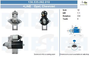 Startmotor, CHEVROLET,DAEWOO,FIAT,OPEL,VAUXHALL, 09117691, 1202001, 1202002, 1202109, 1202110, 1202126, 1202127, 1202128, 1202131, 12021