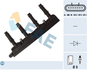 Tändspole, CHEVROLET,OPEL,VAUXHALL, 1208092, 1208093, 1208096, 55573735, 55575499, 55577898, 55579072