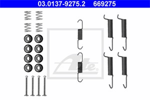 Tillbehörssats, bromsbackar, parkeringsbroms, Bakaxel, MITSUBISHI, MB520465, MB520470, MB857302, MB858538, MB858539, MB8585537, MB955798
