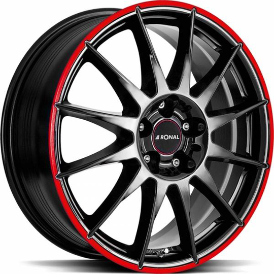 Ronal R54 Mcr Jet Black Red Rim 6,5/15 4/100 ET38 B68