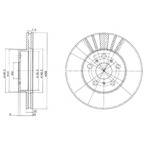 Bromsskiva, Framaxel, TOYOTA, 43512-20360, 43512-20410, 43512-32090, 4351232170, 43512-32180, 43512-32190