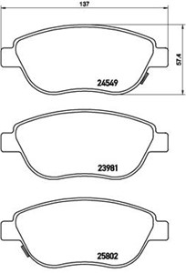 Bromsbeläggsats, FIAT 500L, 0000077366534, 68190118AB, 77366534, K68190118AB