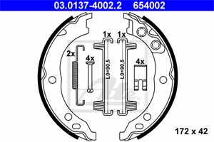 Bromsbackar, sats, Bakaxel, CITROËN,FIAT,PEUGEOT, 4241 N0, 77362699, 77363478
