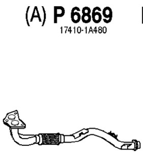 Avgasrör, Fram, TOYOTA COROLLA, COROLLA Compact, COROLLA Kombi, COROLLA Liftback, 17410-02380, 17410-1A480