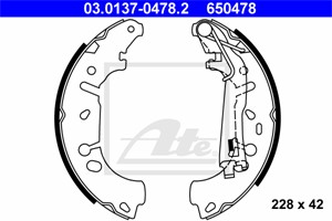 Bromsbackar, sats, Bakaxel, FIAT,OPEL,VAUXHALL, 16 05 108, 16 05 290, 16 05 459, 77363858, 77364264, 93168957, 93190003, 95517923