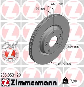 Bromsskiva, Framaxel, HYUNDAI i30, i30 FASTBACK, i30 Kombi, KONA, TUCSON, KIA SPORTAGE IV, 51712C1000, 51712-C1000, 51712-C2000, 51712-D