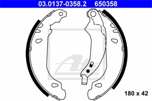 Bromsbackar, sats, Bakaxel, DACIA,RENAULT, 77 01 205 758, 86 71 020 708