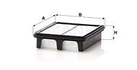 Luftfilter, MAZDA 2, 2 Sedan, 3, 3 Sedan, 3 Skåp/halvkombi, CX-3, P5011-33A0 9A, P501-133A0, P501-133A0-Y05, P501-133A0-Z03, P53N-13-3A0