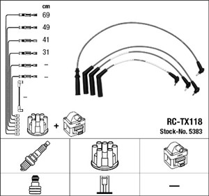 Tändkabelsats, TOYOTA STARLET, 90919-22329