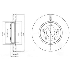 Bromsskiva, Framaxel, LEXUS HS, TOYOTA PRIUS PLUS, RAV 4 III, RAV 4 IV, 4351242040, 43512-42040, 4351242080