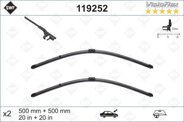 Flatblade set 500 + 500mm