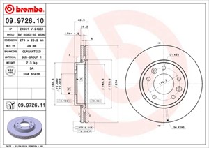 Bromsskiva, Framaxel, KIA CARNIVAL I, CARNIVAL II, 0K55A33251, 0K55B33251