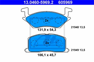 Bromsbeläggsats, Framaxel, TOYOTA STARLET, 04465-10070, 04491-10131, 04491-10141