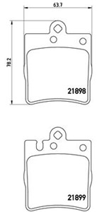 Bromsbeläggsats, Bakaxel, MERCEDES-BENZ, 0024205220, 0034202820, 00342028200090, 0034205220, 0054201920, A0024205220, A0034202820, A0034