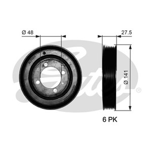 Remskiva, vevaxel, CHEVROLET,OPEL,VAUXHALL, 0614426, 5614444, 614426, 97251975, 97361525