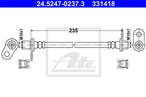 Bromsslang, Inre, Bakaxel vänster, MITSUBISHI ASX, ASX Van, LANCER VII, LANCER VIII, LANCER Sportback VIII, OUTLANDER II, 4650B625, MN11