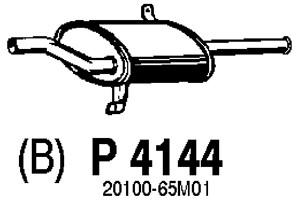 Bakre ljuddämpare, Bak, NISSAN SUNNY II, SUNNY Hatchback II, 20100-65M01, 20100-65M02, 20100-65M04, 20100-85A04