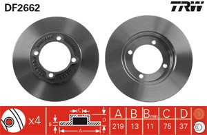 Bromsskiva, Framaxel, KIA AVELLA, PRIDE, PRIDE Kombi, PRIDE Sedan, PRIDE Van, MAZDA 121 I, DA0133251, DA01-33-251, DA01-33-251X, KK150-3
