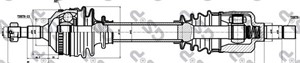 Drivaxel, framaxel vänster, PEUGEOT 406, 406 Break, 406 Coupé, 09 133 599, 32725P, 32726P, 62 04 154, 90 561 967, 90 589 721, 91 17 930,