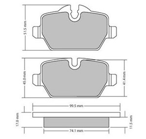 Bromsbeläggsats, Bakaxel, BMW,MINI, 3421 6 767 145, 3421 6 767 146, 3421 6 774 417, 3421 6 777 240, 3421 6 779 294, 3421 6 788 183, 3421