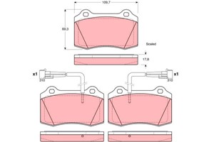 Bromsbeläggsats, Framaxel, ALFA ROMEO GTV, SPIDER, FIAT COUPE, 0000009950812, 77362227, 9947643, 9950812