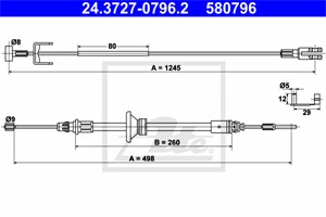 Vajer, parkeringsbroms, Fram, Mitt, NISSAN,OPEL,RENAULT,VAUXHALL, 16 05 111, 36 53 000 89R, 36 53 016 73R, 36 53 018 62R, 36402-00Q0B, 3