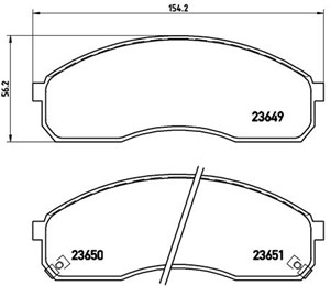 Bromsbeläggsats, Framaxel, KIA CARNIVAL I, CARNIVAL II, PREGIO Buss, PREGIO Skåp, 0K56A3323Z, 0K56B3323ZA, 0K72G3328Z, 0K75A3328Z, 0K75B