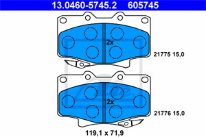 Bromsbeläggsats, Framaxel, LEXUS LX, TOYOTA LAND CRUISER, LAND CRUISER 80, 04465-60020, 04491-60160, 04491-60180